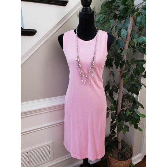 Old Navy Sheath Dress Women's Size Large Pink Solid Sleeveless Stretch Crew Neck - Picture 1 of 11